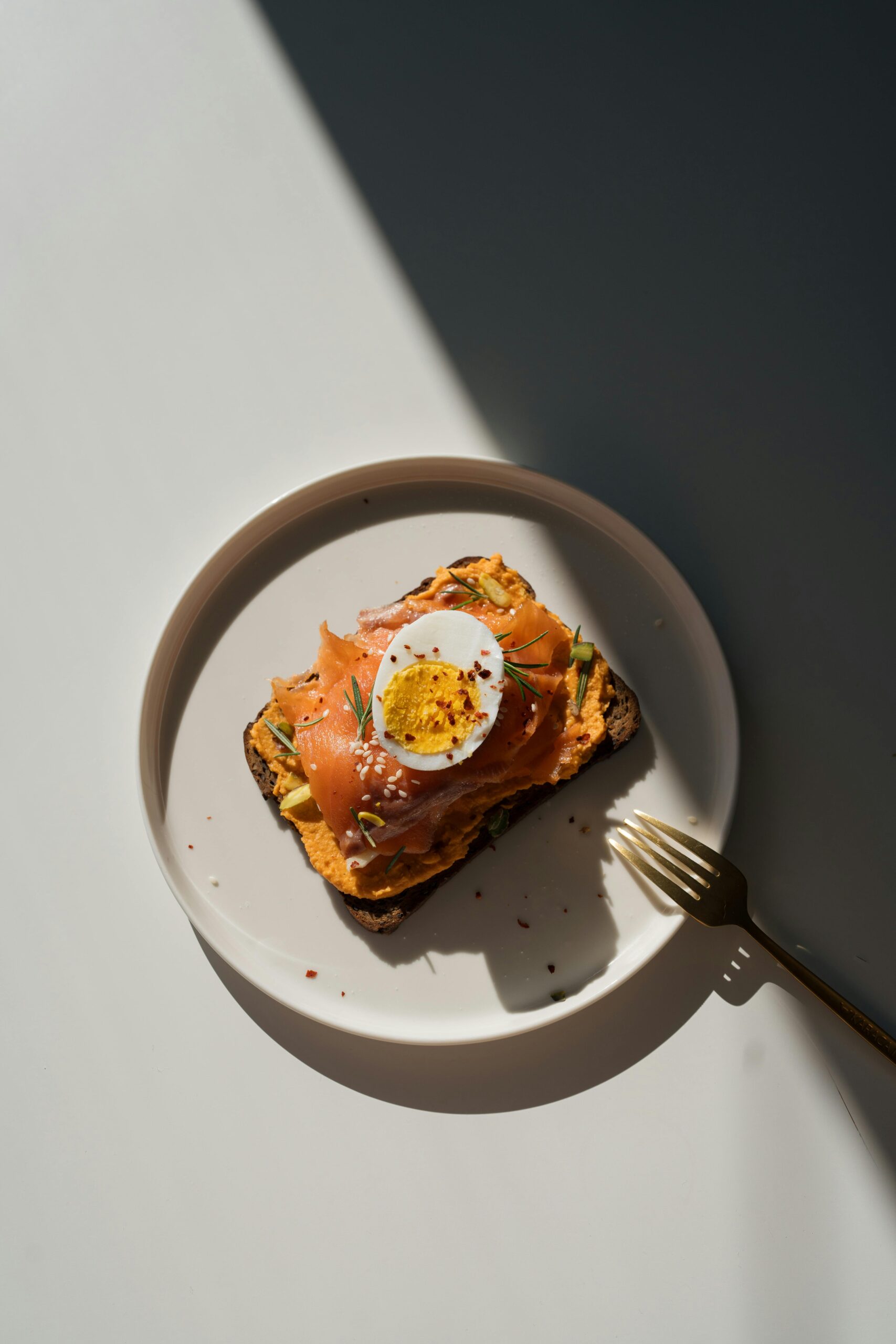 smoked salmon and egg toast high protein breakfast